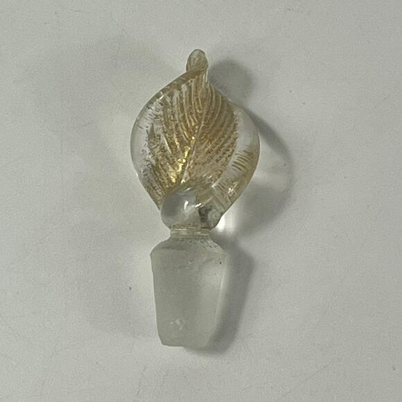 Venetian Murano Perfume Bottle Blue Gold Mouth Blown Fine Art Glass Handblown - Picture 9 of 13